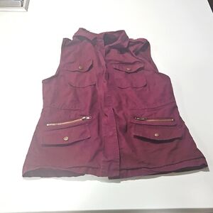 Love Tree Burgundy Utility Vest